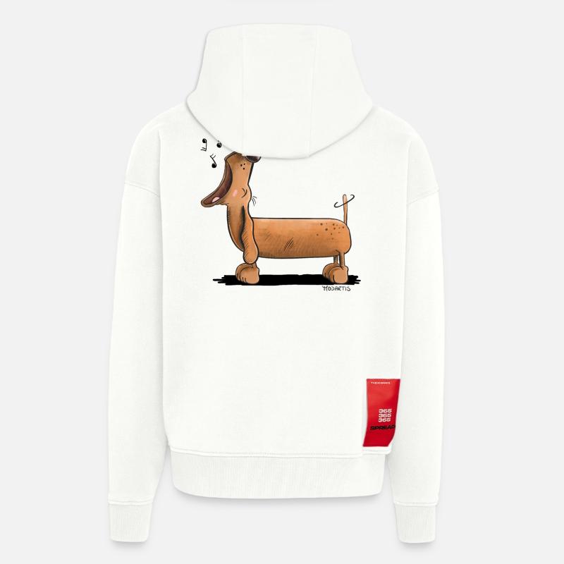 Jaulender Dackel - Dachshund - Comic - Zip Hoodie - made by SPREAD - OFF WHITE
