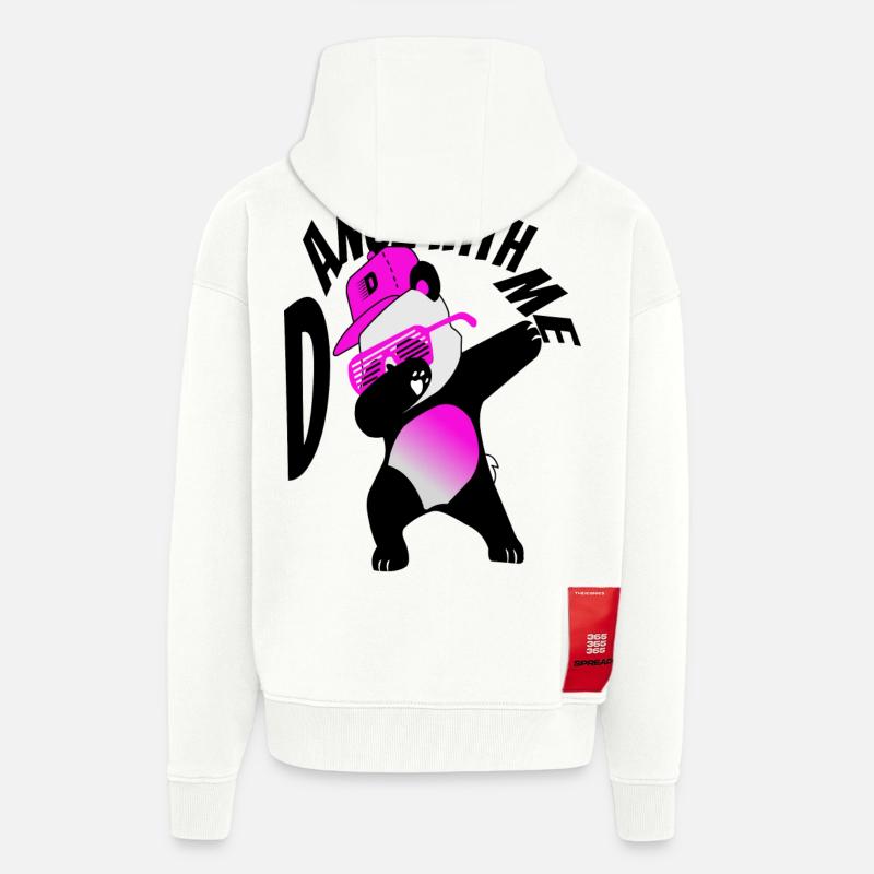 Danse du panda - Veste à capuche bio épaisse oversize fabriqué en UE - OFF WHITE