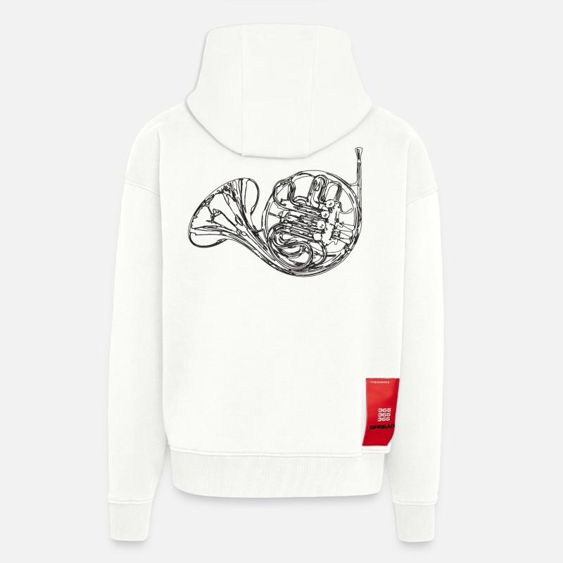 horn - Zip Hoodie - made by SPREAD - OFF WHITE