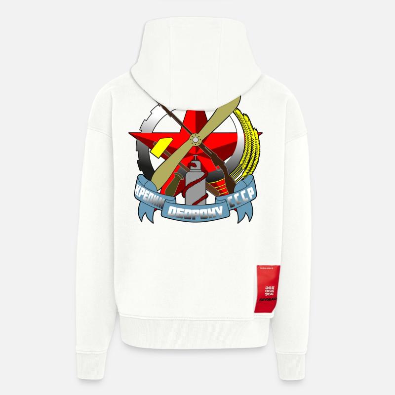 Russie - Veste à capuche bio épaisse oversize fabriqué en UE - OFF WHITE
