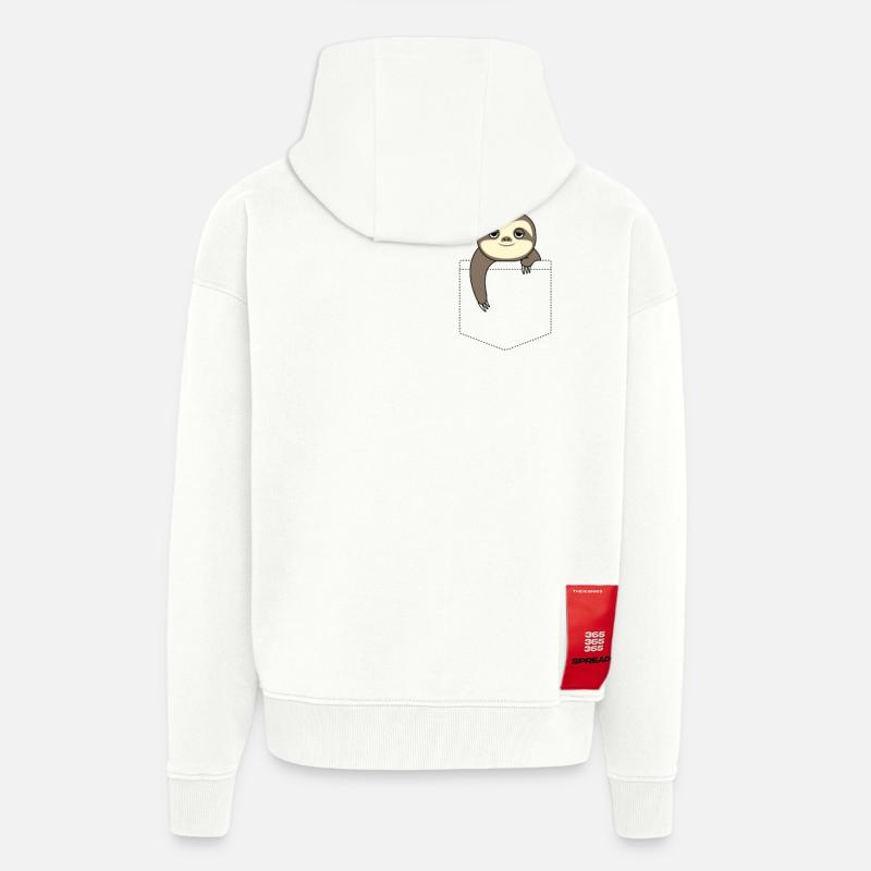 Faultier in einer Tasche - Zip Hoodie - made by SPREAD - OFF WHITE