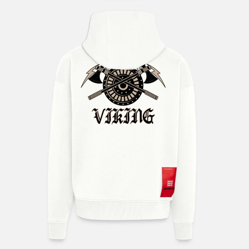 Vikings - Veste à capuche bio épaisse oversize fabriqué en UE - OFF WHITE
