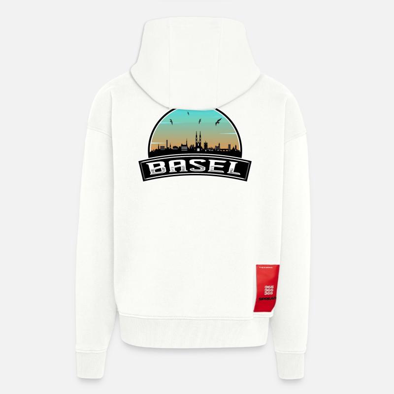 Basel Schweiz Skyline Schweizer Souvenir - Zip Hoodie - made by SPREAD - OFF WHITE