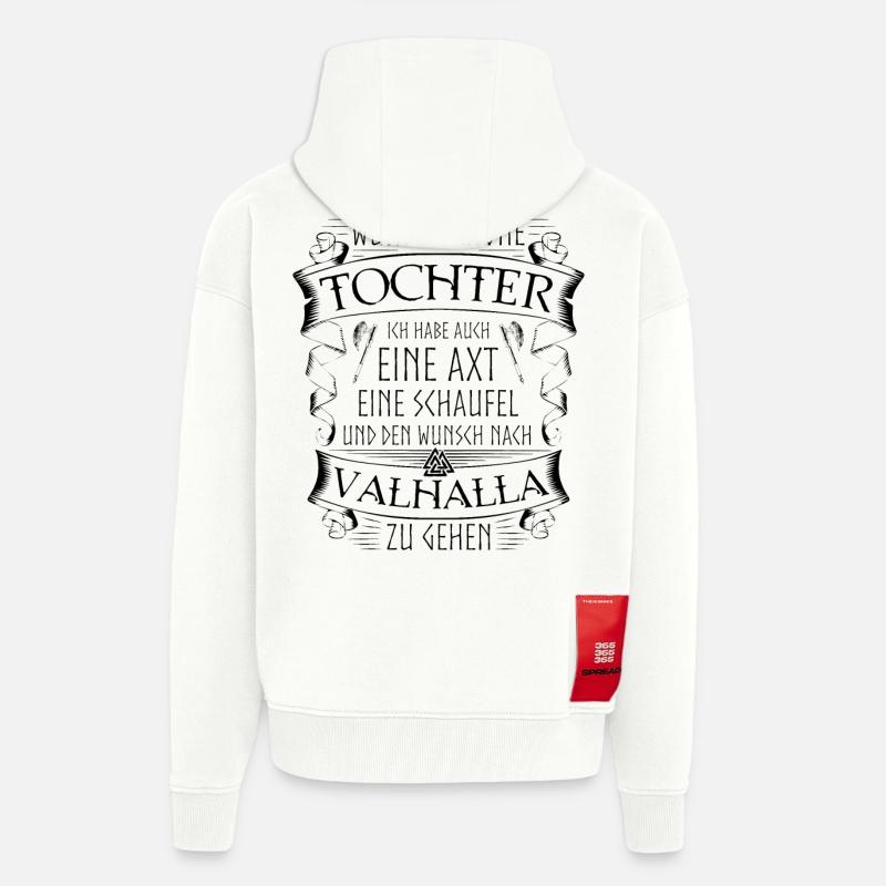 Vater Tochter Wikinger Spruch Valknut Valhalla - Zip Hoodie - made by SPREAD - OFF WHITE