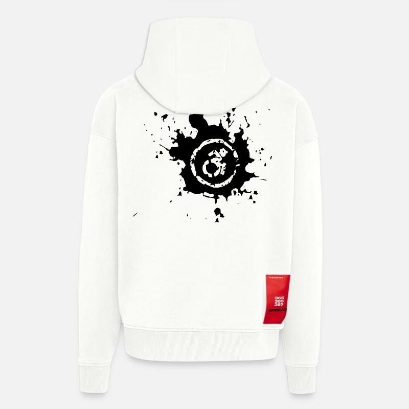 Rollstuhl-Spritzer, Farbspritzer Rollstuhl-Design* - Zip Hoodie - made by SPREAD - OFF WHITE