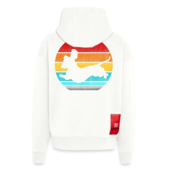 teckel rétro vinatge - Veste à capuche bio épaisse oversize fabriqué en UE - OFF WHITE - Dos