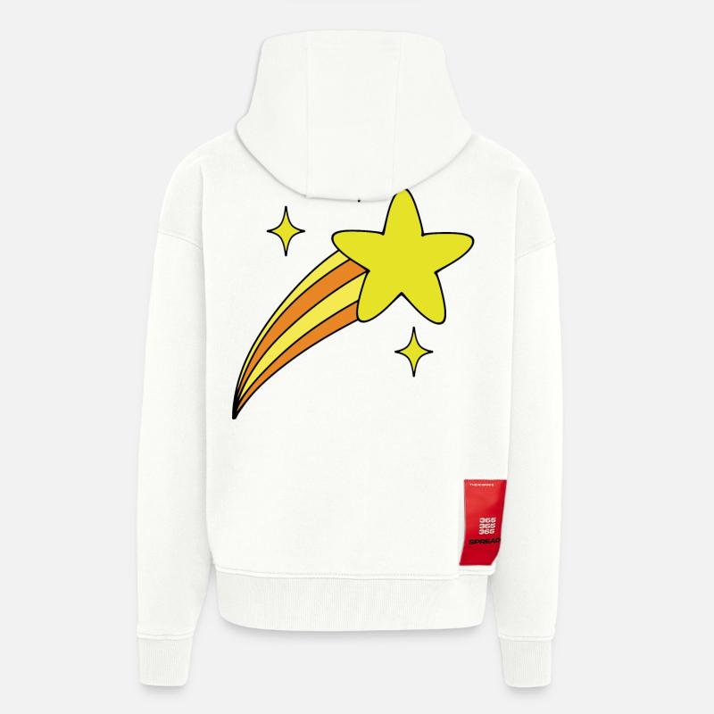 Étoile avec queue - Veste à capuche bio épaisse oversize fabriqué en UE - OFF WHITE