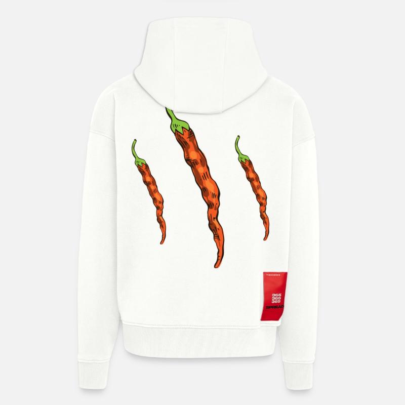 Piments - Veste à capuche bio épaisse oversize fabriqué en UE - OFF WHITE