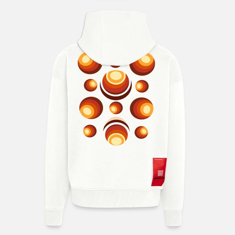 Retro Circle Pattern 70s Crescent - Zip Hoodie - made by SPREAD - OFF WHITE