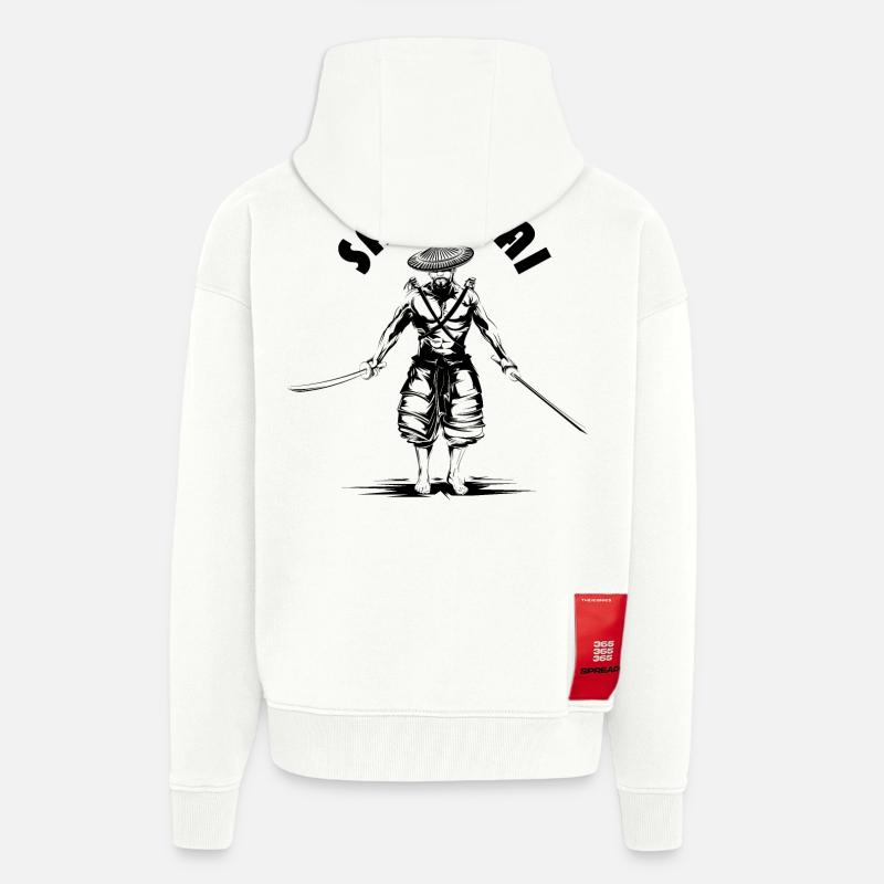 Samurai Drawing Sketch Symbol Illustration icon - Zip Hoodie - made by SPREAD - OFF WHITE