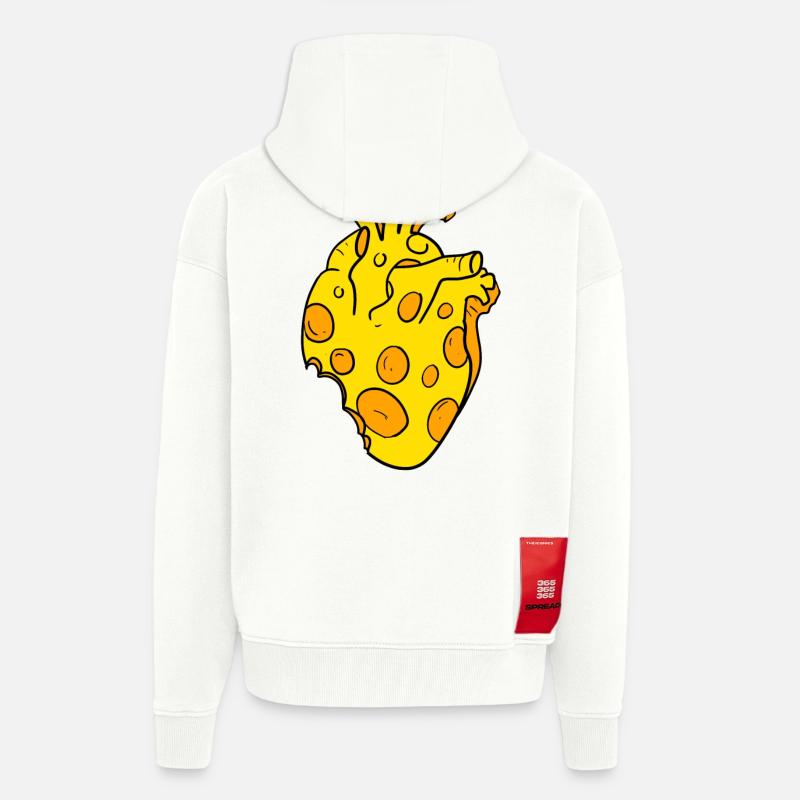 Cœur de fromage - Veste à capuche bio épaisse oversize fabriqué en UE - OFF WHITE