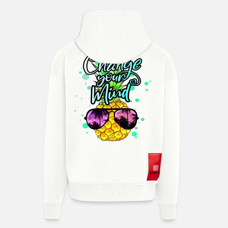 Ananas verändere dein Denken - Zip Hoodie - made by SPREAD - OFF WHITE