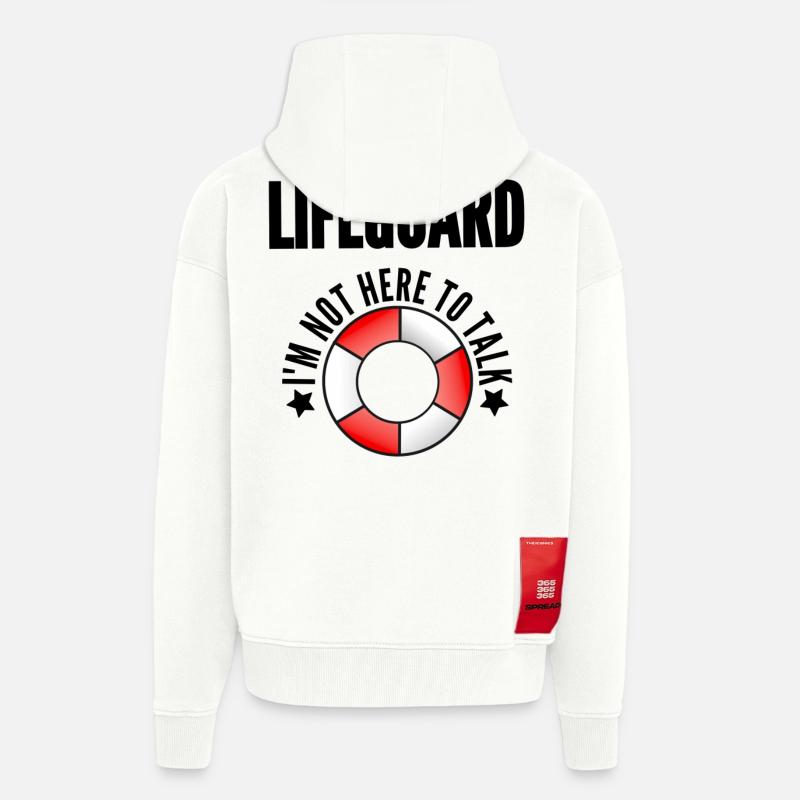 SAUVETEUR - Rettungsschwimmer - Veste à capuche bio épaisse oversize fabriqué en UE - OFF WHITE