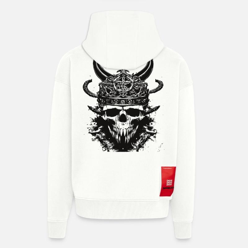 Wikinger Schädel Valhalla Viking - Zip Hoodie - made by SPREAD - OFF WHITE