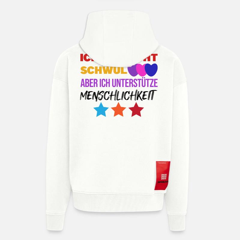 Lesbisch Lgbt Gleichberechtigung Statement Herz - Zip Hoodie - made by SPREAD - OFF WHITE
