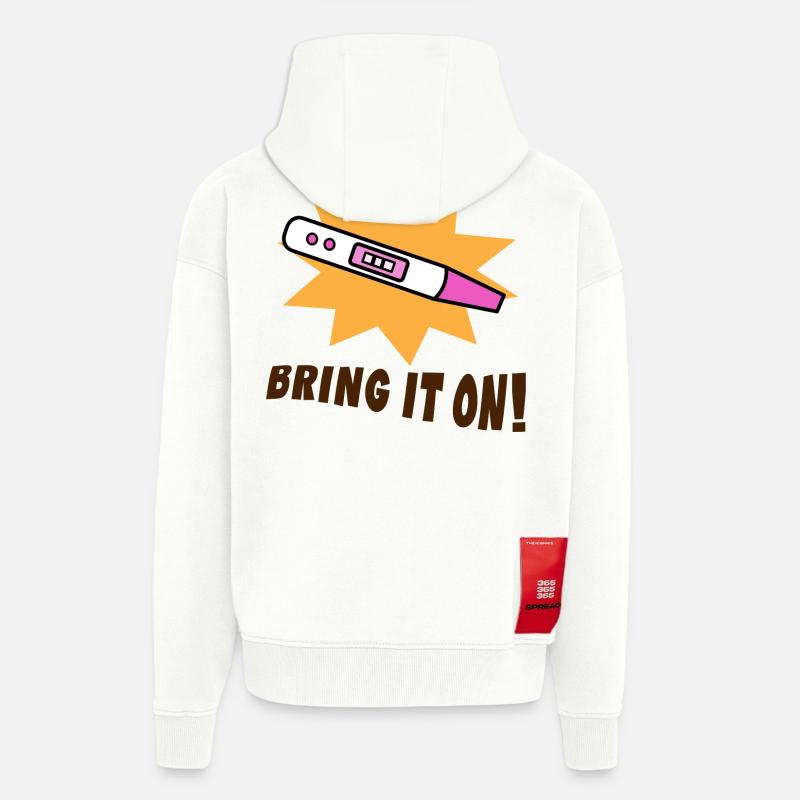 Grossesse Mère Déclaration Bébé - Veste à capuche bio épaisse oversize fabriqué en UE - OFF WHITE