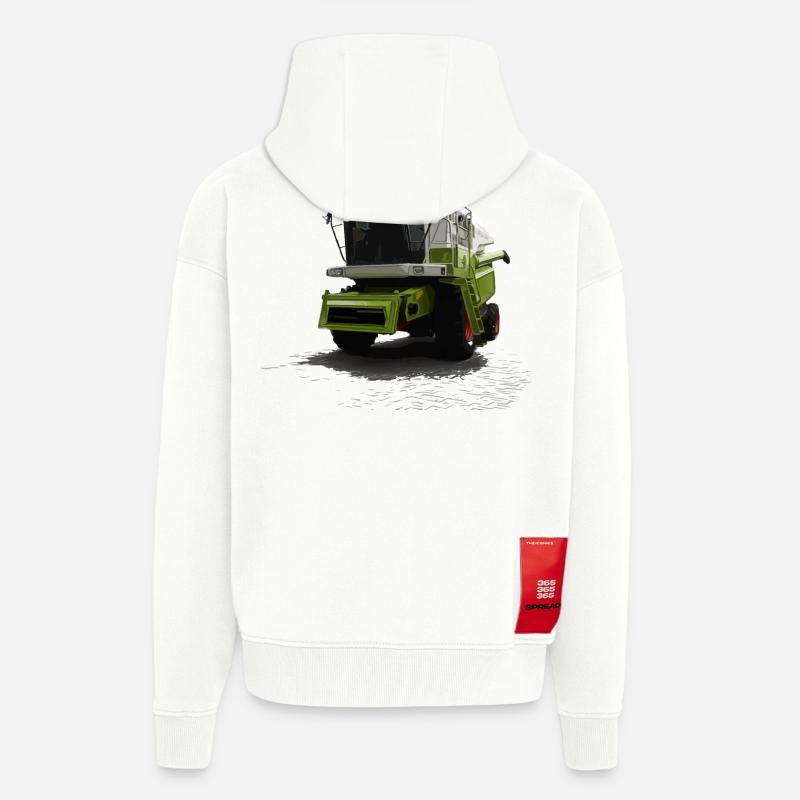 Moissonneuse-batteuse Mega 360 - Veste à capuche bio épaisse oversize fabriqué en UE - OFF WHITE