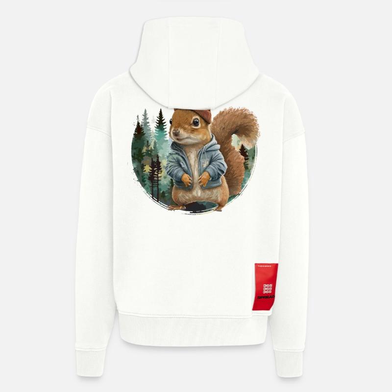 Niedliches Eichhörnchen - Zip Hoodie - made by SPREAD - OFF WHITE