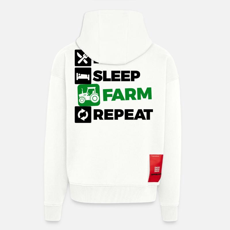 Kraftfahrzeug Traktor Statement Ackerbau Biobauer - Zip Hoodie - made by SPREAD - OFF WHITE