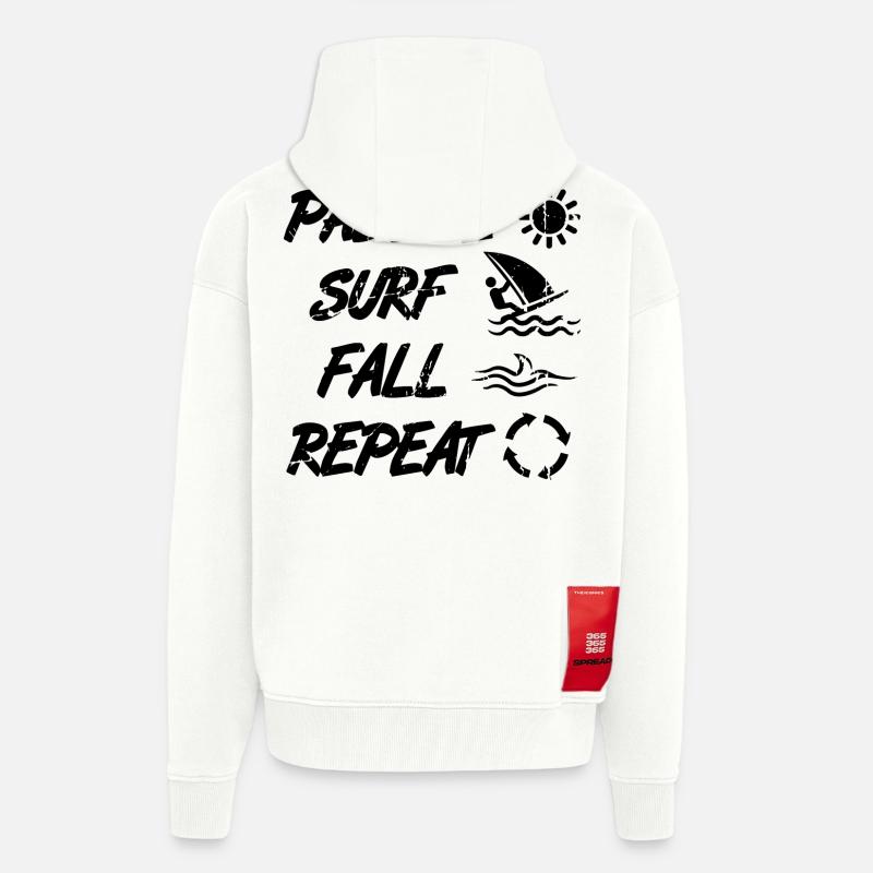 Techniques de planche à voile - Veste à capuche bio épaisse oversize fabriqué en UE - OFF WHITE