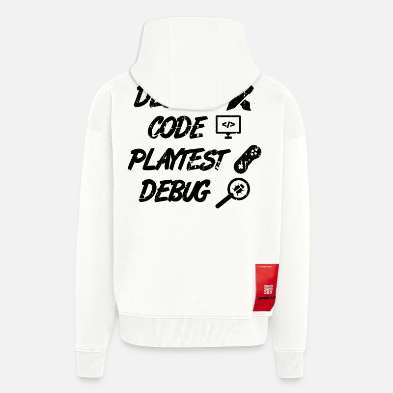 Design Code Playtest Debug - Zip Hoodie - made by SPREAD - OFF WHITE