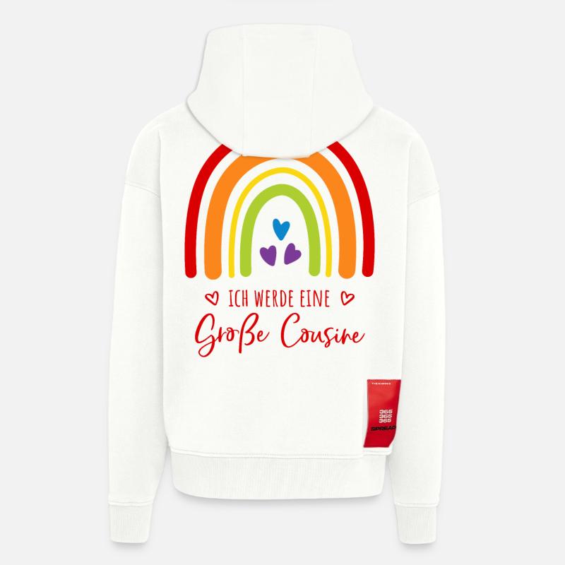 Ich werde eine große Cousine Regenbogen - Zip Hoodie - made by SPREAD - OFF WHITE