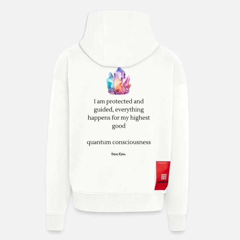 Grappe de couleurs cristallines - Veste à capuche bio épaisse oversize fabriqué en UE - OFF WHITE