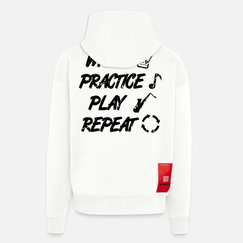 Writing, practicing, playing, repeating - Zip Hoodie - made by SPREAD - OFF WHITE