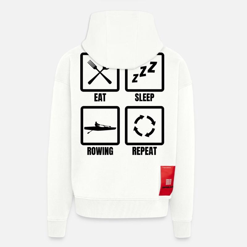 Routine du rameur - Veste à capuche bio épaisse oversize fabriqué en UE - OFF WHITE