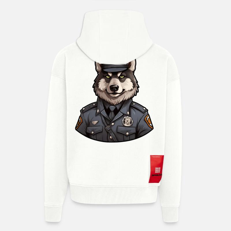 Polizei Wolf - Zip Hoodie - made by SPREAD - OFF WHITE