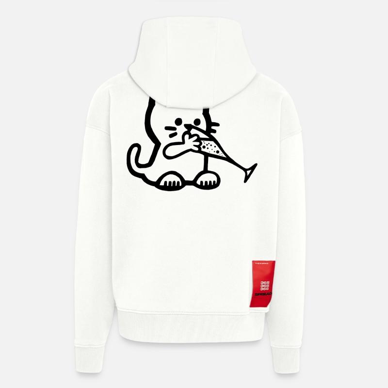 Das Kätzchen hat Durst - Zip Hoodie - made by SPREAD - OFF WHITE