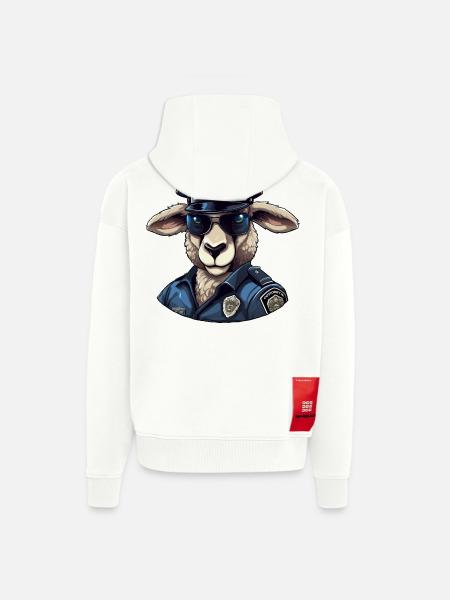 Schaf Polizist - Zip Hoodie - made by SPREAD - OFF WHITE