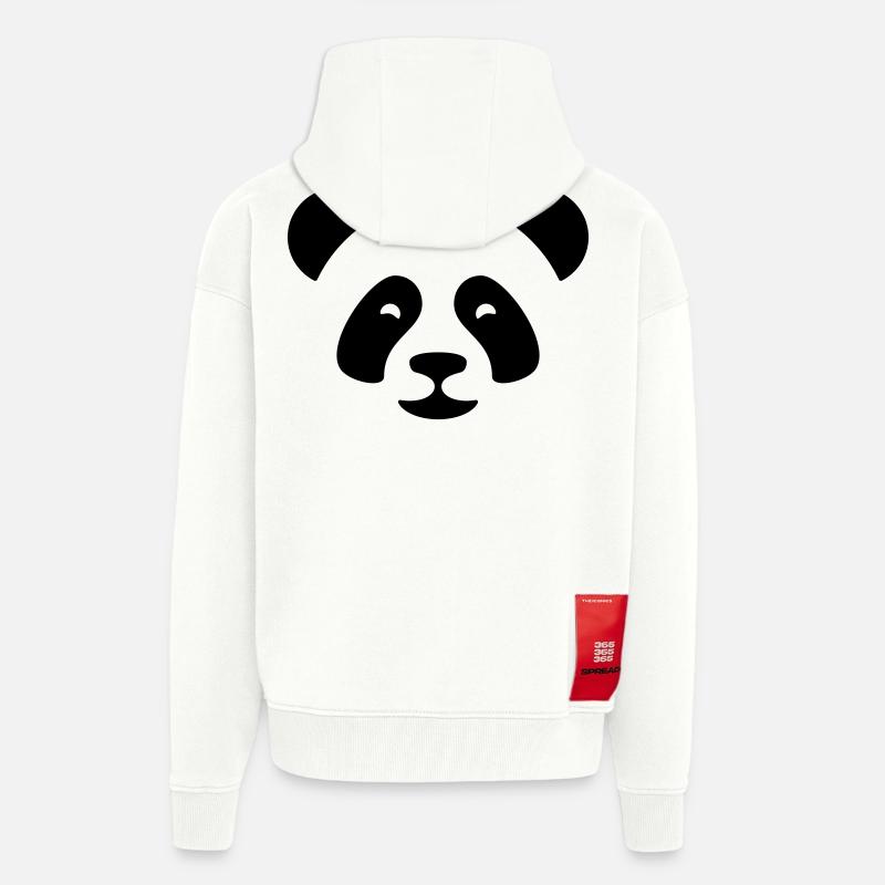 Panda - Veste à capuche bio épaisse oversize fabriqué en UE - OFF WHITE