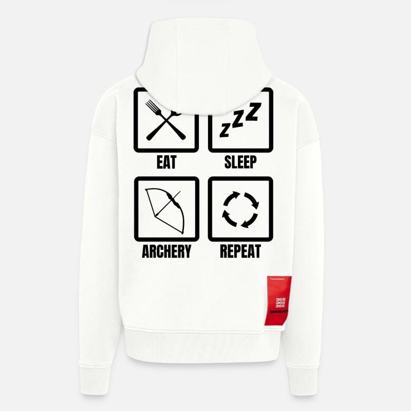 Bogenschütze Routine - Zip Hoodie - made by SPREAD - OFF WHITE