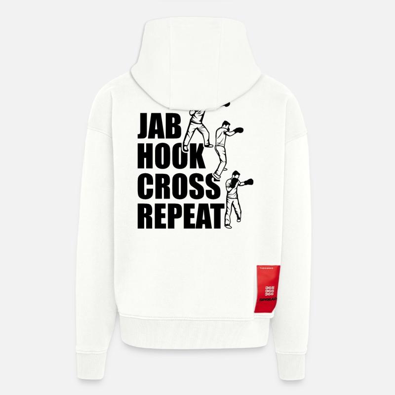 Techniques de boxe - Veste à capuche bio épaisse oversize fabriqué en UE - OFF WHITE