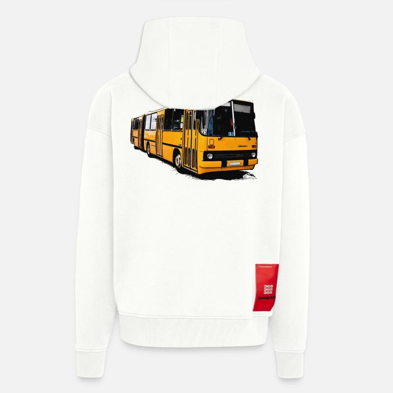Gelber Ikarus Bus Z80 - Zip Hoodie - made by SPREAD - OFF WHITE