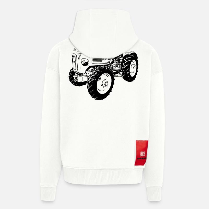 Ackerdiesel Allrad Traktor 4N2 - Zip Hoodie - made by SPREAD - OFF WHITE