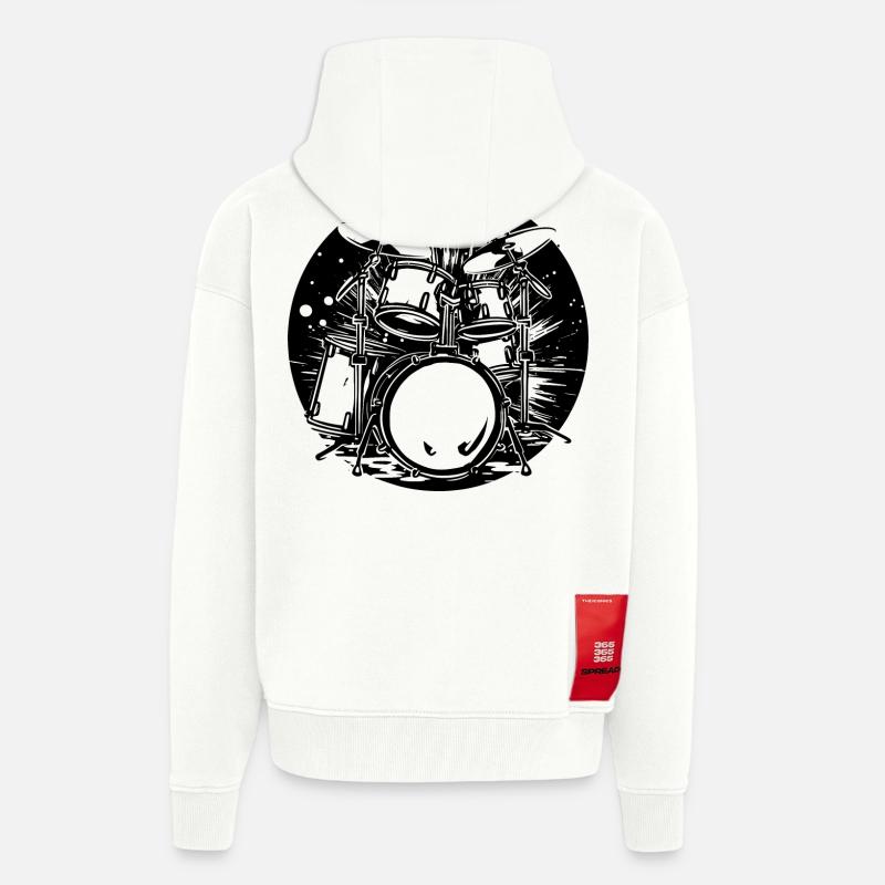 Drum Graphics - Zip Hoodie - made by SPREAD - OFF WHITE