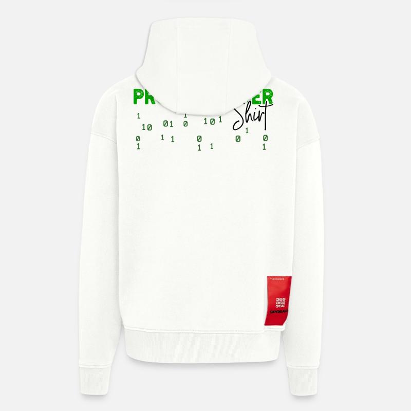 Programmeur Développeur Code Statement Scripting - Veste à capuche bio épaisse oversize fabriqué en UE - OFF WHITE