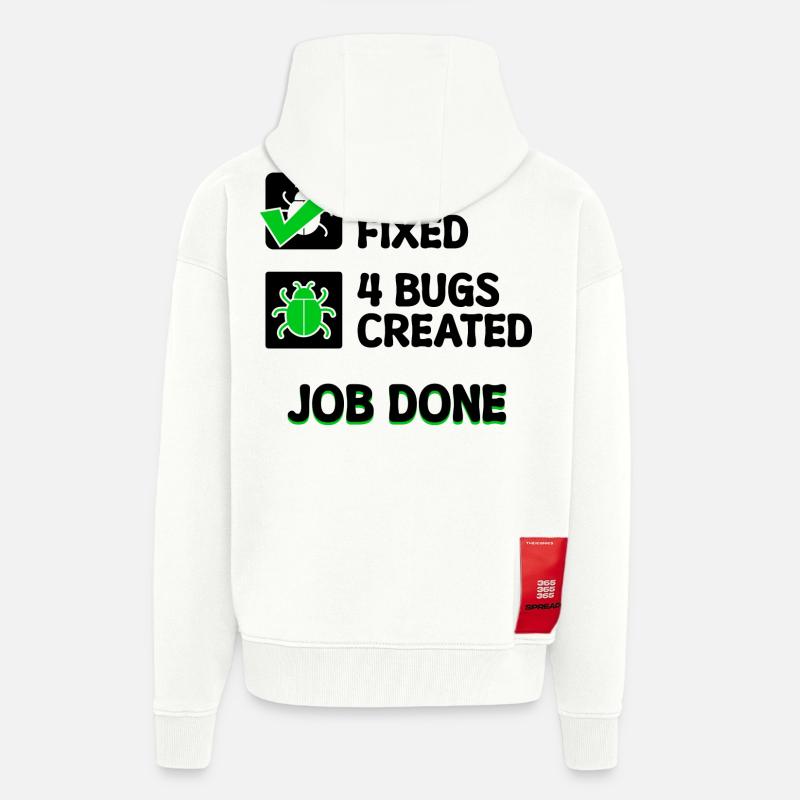 Programmierer Developer Bugfixing Bugs Skripting - Zip Hoodie - made by SPREAD - OFF WHITE