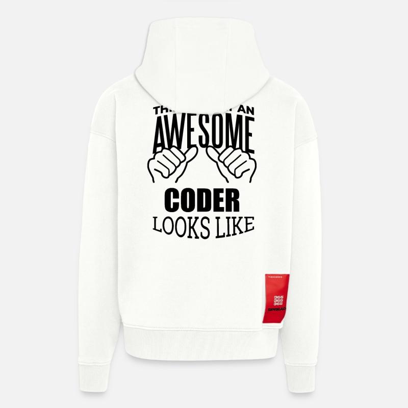 Coder - Zip Hoodie - made by SPREAD - OFF WHITE