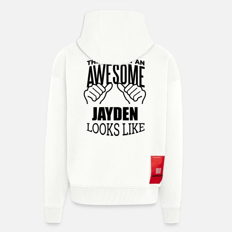 Jayden - Veste à capuche bio épaisse oversize fabriqué en UE - OFF WHITE