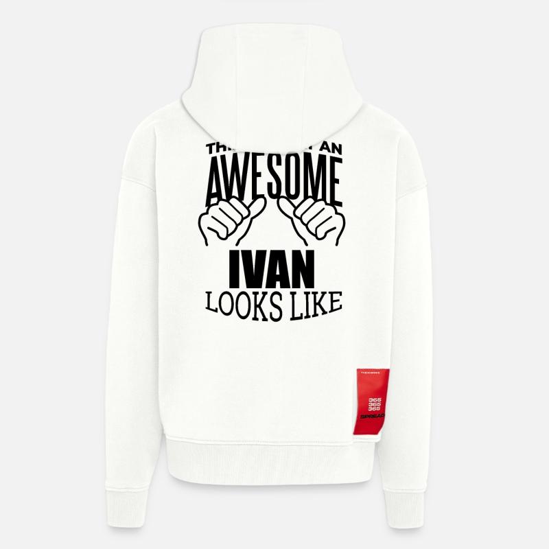 Ivan - Veste à capuche bio épaisse oversize fabriqué en UE - OFF WHITE