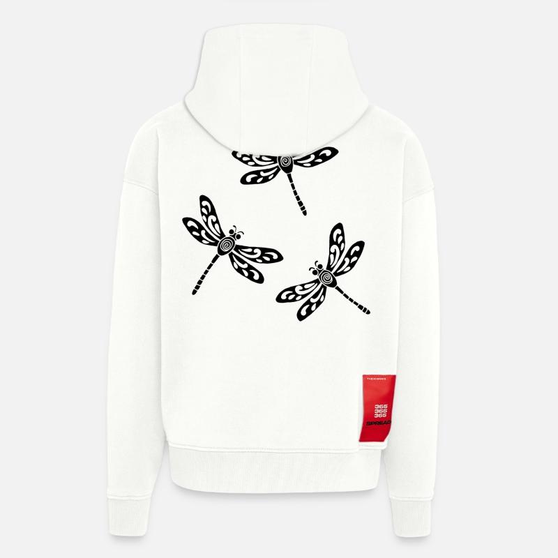 Trio schwarzer Libellen - Zip Hoodie - made by SPREAD - OFF WHITE