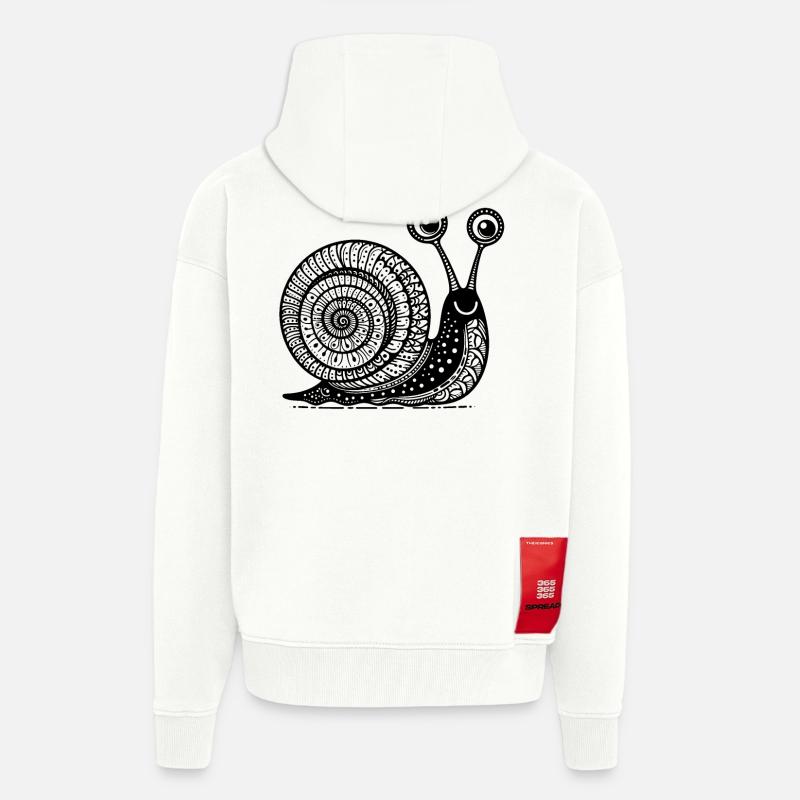 Snail's Pace: Langsame und stetige Zen-Kunst - Zip Hoodie - made by SPREAD - OFF WHITE