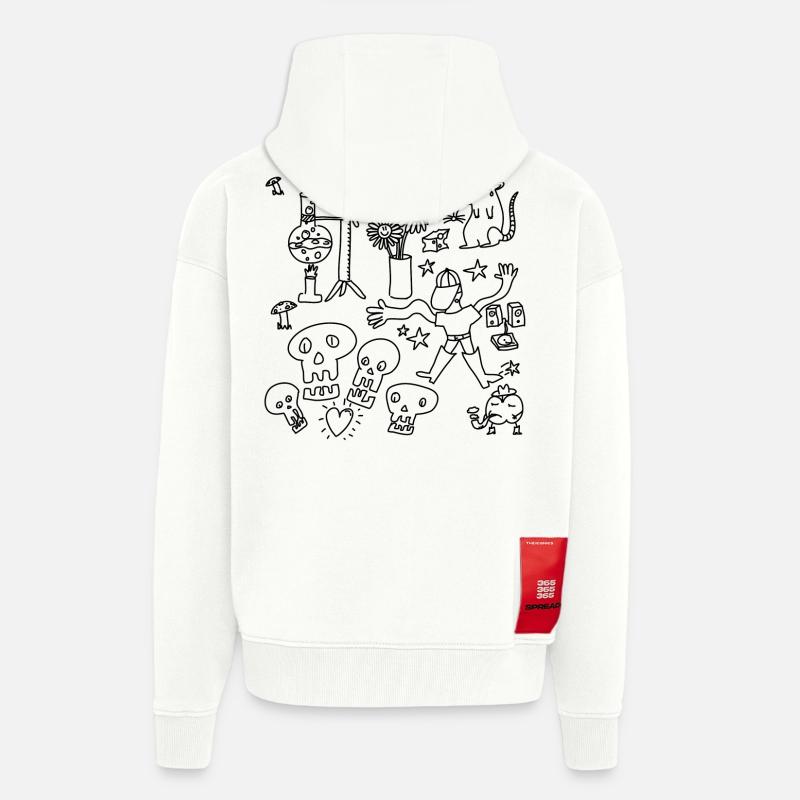 Kritzeln oder nach Hause gehen - Zip Hoodie - made by SPREAD - OFF WHITE