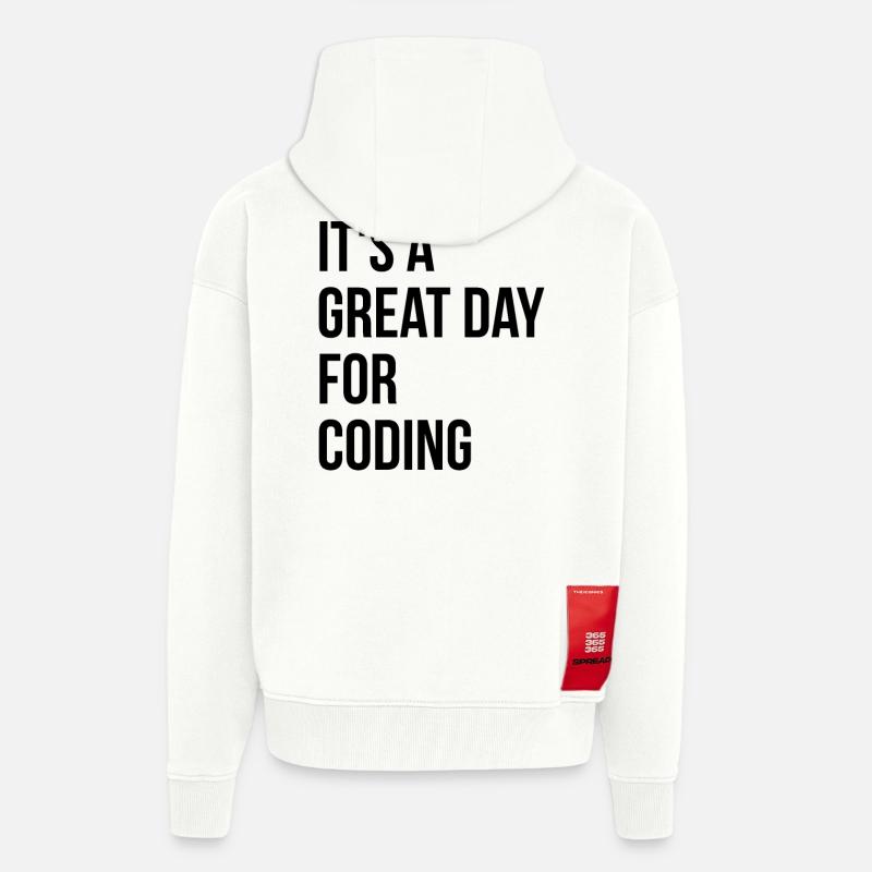 codage - Veste à capuche bio épaisse oversize fabriqué en UE - OFF WHITE