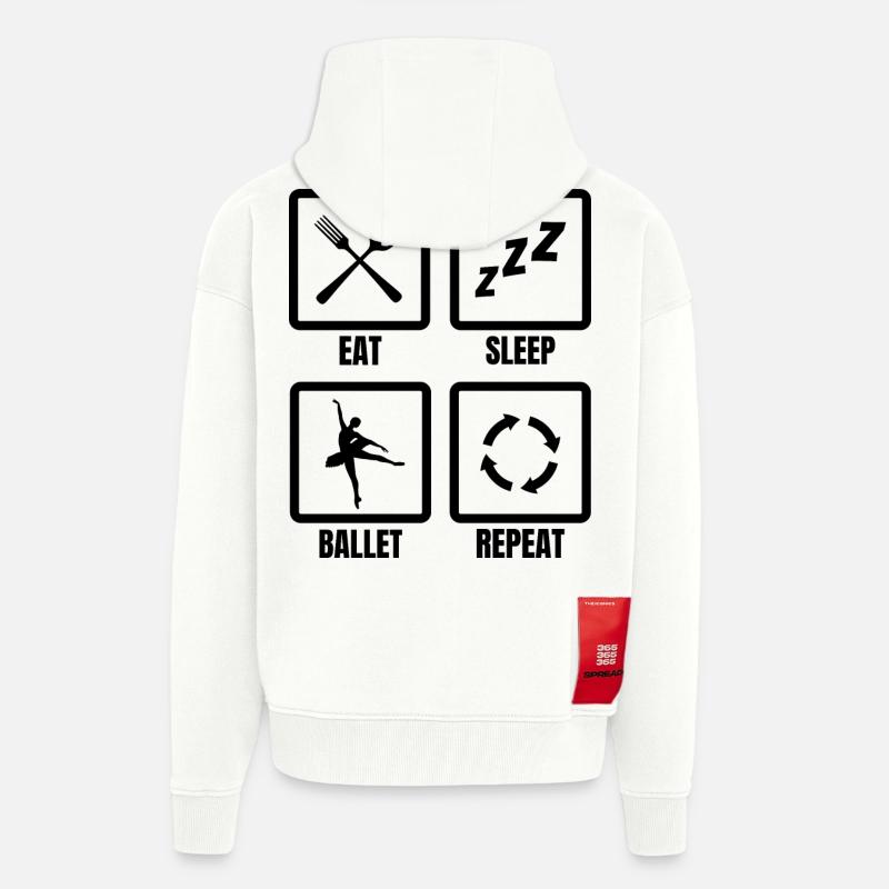 Routine de ballet - Veste à capuche bio épaisse oversize fabriqué en UE - OFF WHITE