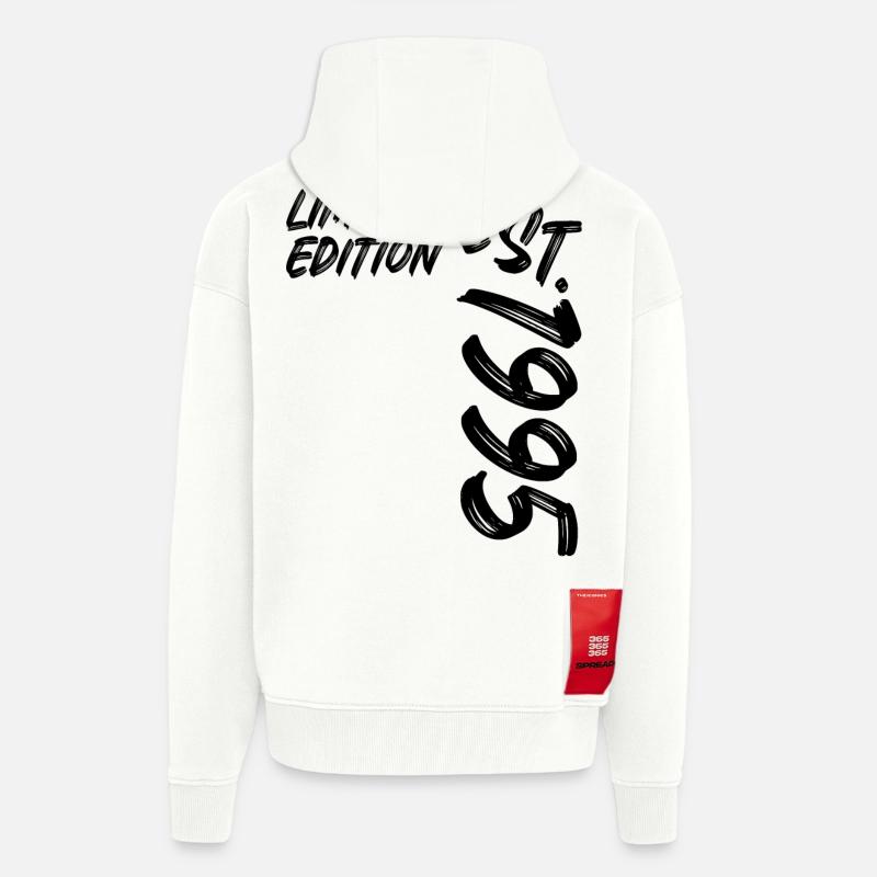Édition limitée est. 1995 - Veste à capuche bio épaisse oversize fabriqué en UE - OFF WHITE
