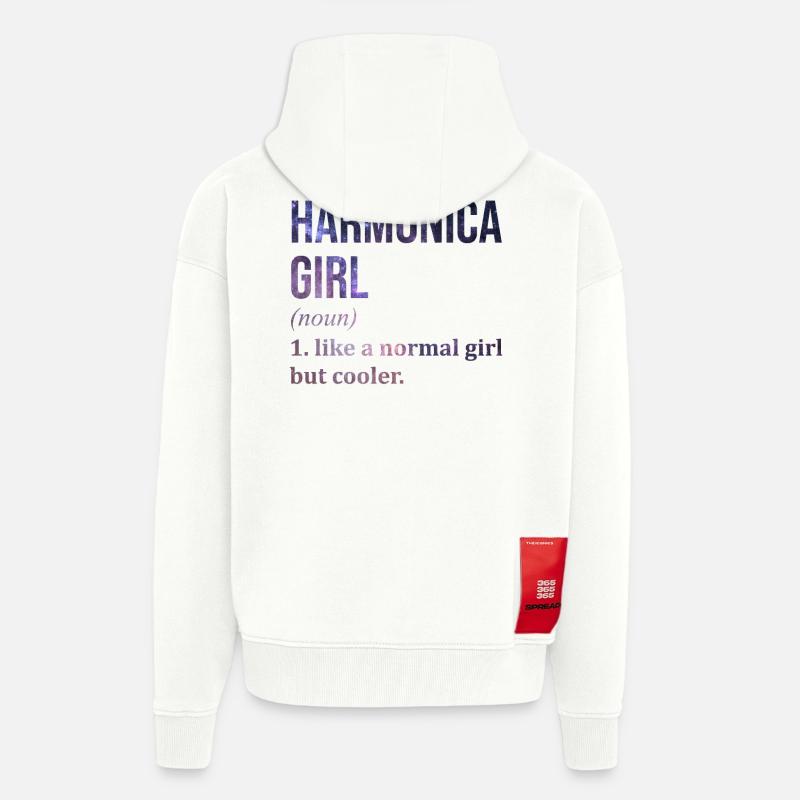 Harmonica Harmonica Harmonica - Veste à capuche bio épaisse oversize fabriqué en UE - OFF WHITE